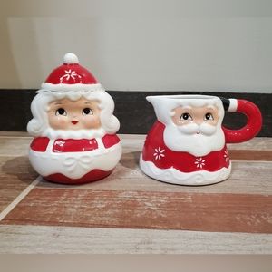 Santa And Mrs Claus Sugar & Creamer Set-NWT